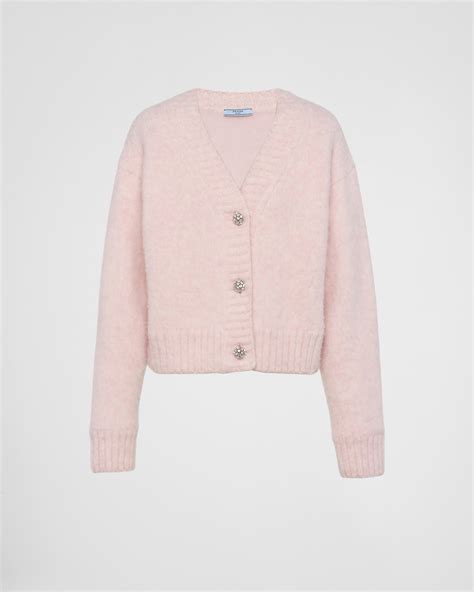 prada pink tie dye cardigan|Alabaster Pink Shetland Wool Cardigan .